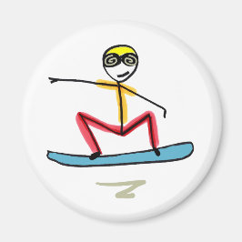 Imán Snowboarding Stickman