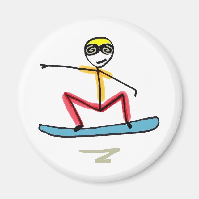 Imán Snowboarding Stickman (Frente)