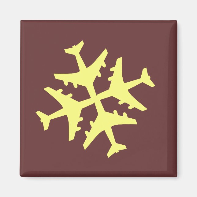 Imán Snowflake de avión (Frente)
