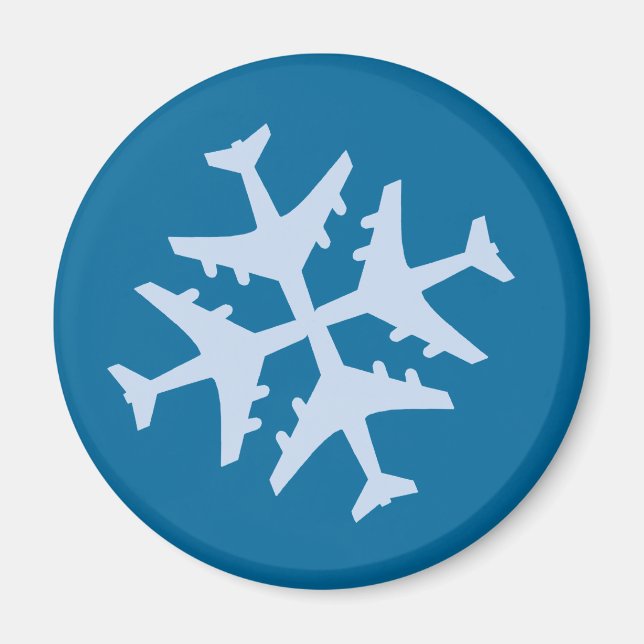 Imán Snowflake de avión (Frente)