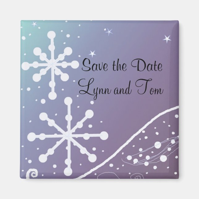 Imán Snowflake Save the Date (Frente)