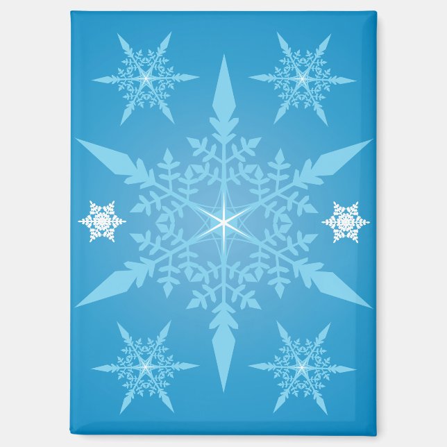 Imán Snowflakes Blue Winter Wonderland Magnet (Anverso)