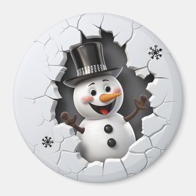 Imán Snowman 3D Top Hat (Frente)