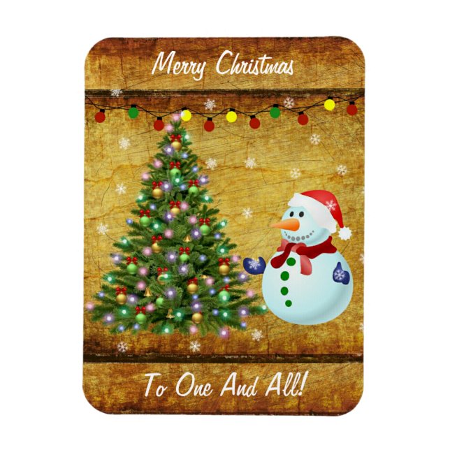 Imán Snowman, árbol de Navidad (Vertical)