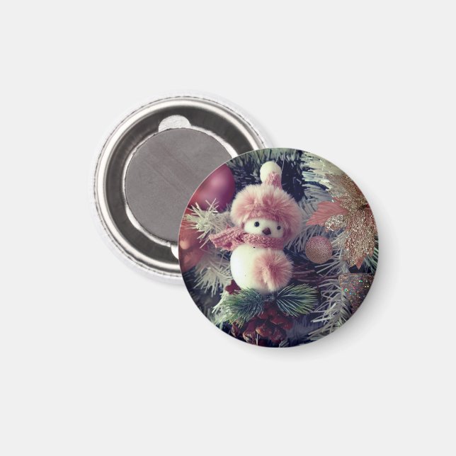 Imán Snowman Christmas Magnet Holiday Decoration (Anverso/Reverso)