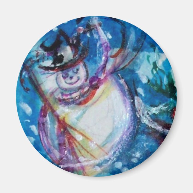 IMÁN SNOWMAN CON OWL (Frente)