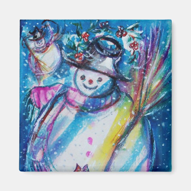 IMÁN SNOWMAN CON OWL (Frente)