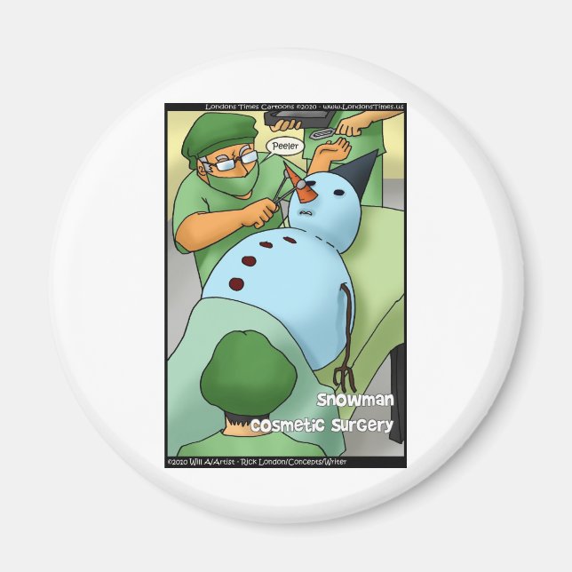Imán Snowman Cosmetic Cirugía Graciosa Regalos Tees (Frente)