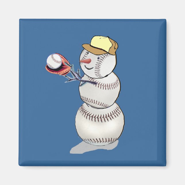 Imán Snowman de béisbol (Frente)