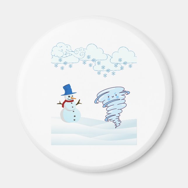 Imán Snowman de invierno y viento (Frente)