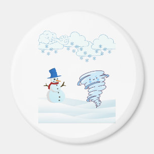 Imán Snowman de invierno y viento