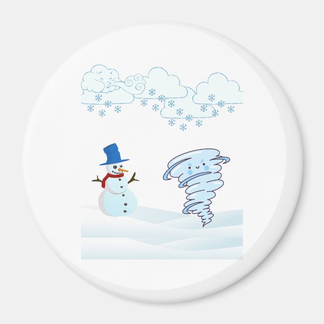 Imán Snowman de invierno y viento (Frente)
