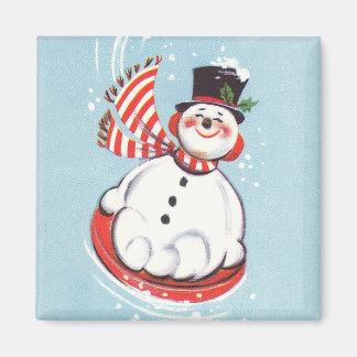 Imán Snowman en disco de nieve