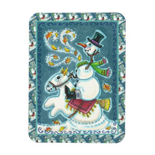 IMÁN SNOWMAN HORSEMANA SIN CABEZA, XMAS HALLOWEB HUMOR,