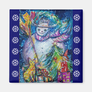 Imán SNOWMAN, JUGUETES, NAVIDAD ÁRBOL Azul Blanco Nieve