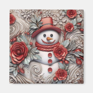 Imán Snowman, Navidades 3D