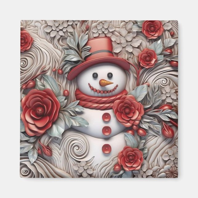 Imán Snowman, Navidades 3D (Frente)