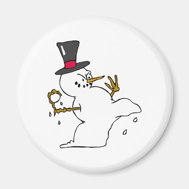 Imán Snowman Snowball Fight (Frente)