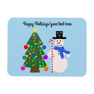 Imán Snowman y el árbol de Navidad #4 Magnet
