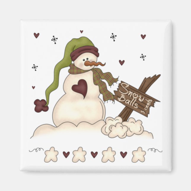 Imán Snowman y Snowball (Frente)