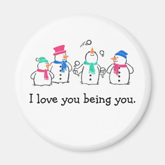 Imán Snowmen divertido