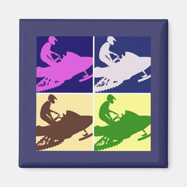 Imán Snowmobiler/Pop Art (Frente)