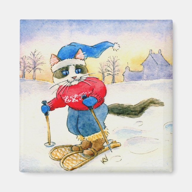 Imán Snowshoe Cat Magnet (Frente)