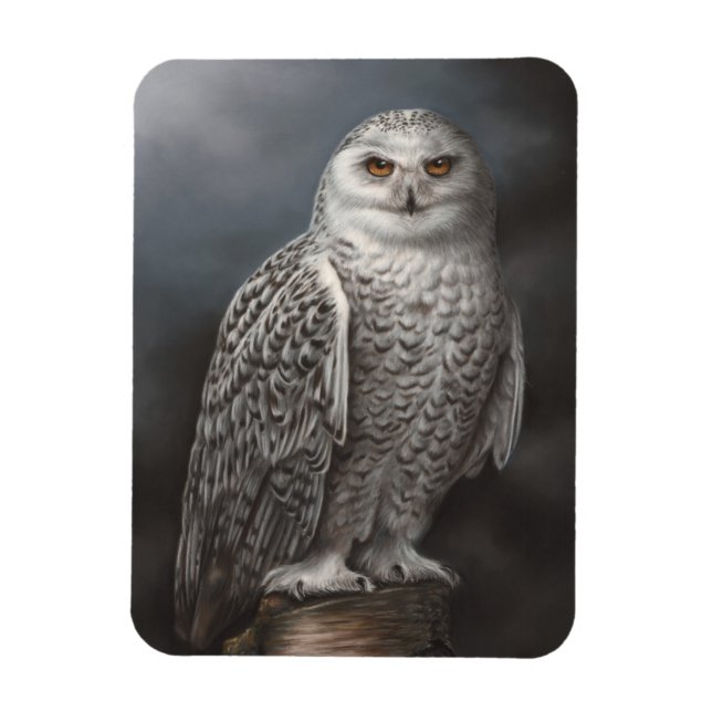 Imán Snowy Owl Photo Magnet (Vertical)