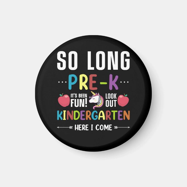 Imán So Long Pre-K Kindergarten Here I Come Pre-k (Frente)