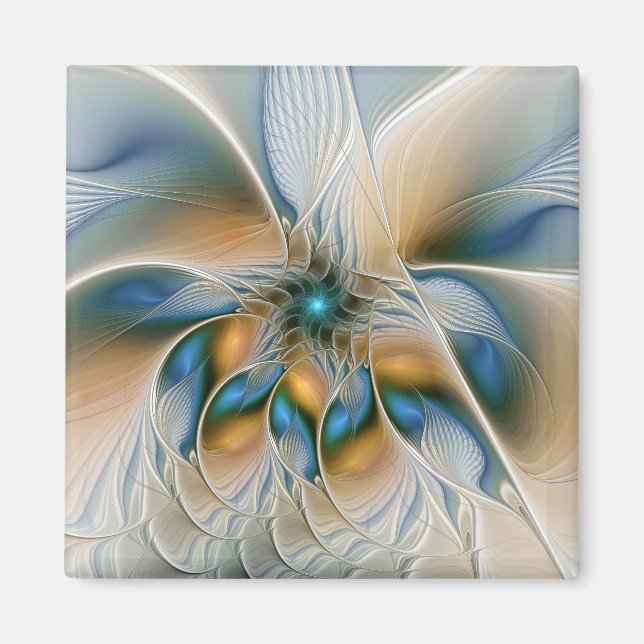 Imán Soaring, Abstract Fantasy Fractal Art With Blue (Frente)