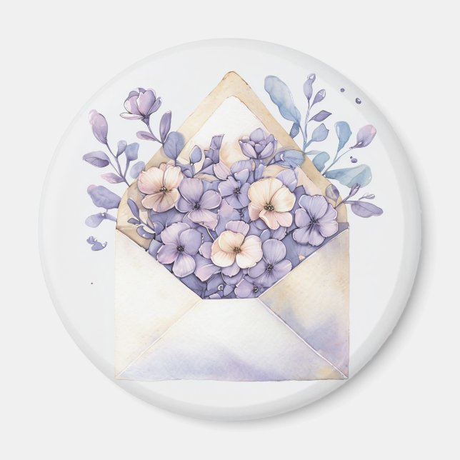 Imán Sobre floral acuático - Cubierto (Frente)