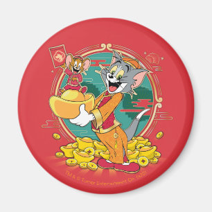 Imán Sobre rojo Tom y Jerry New Years