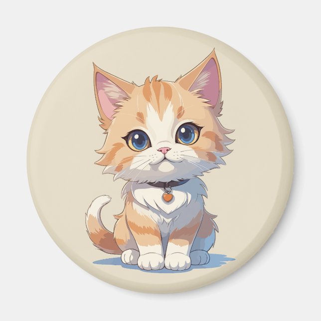 Imán Sobrecarga de ternura gatito Kawaii (Frente)