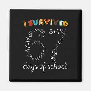 Imán Sobreviví 67 Días De Escuela Divertido Vintage Mat