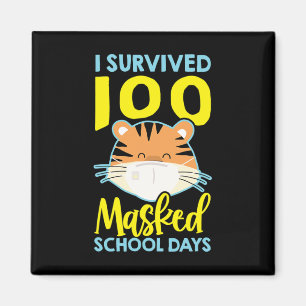 Imán Sobreviví A 100 Días Escolares Enmascarados - 100