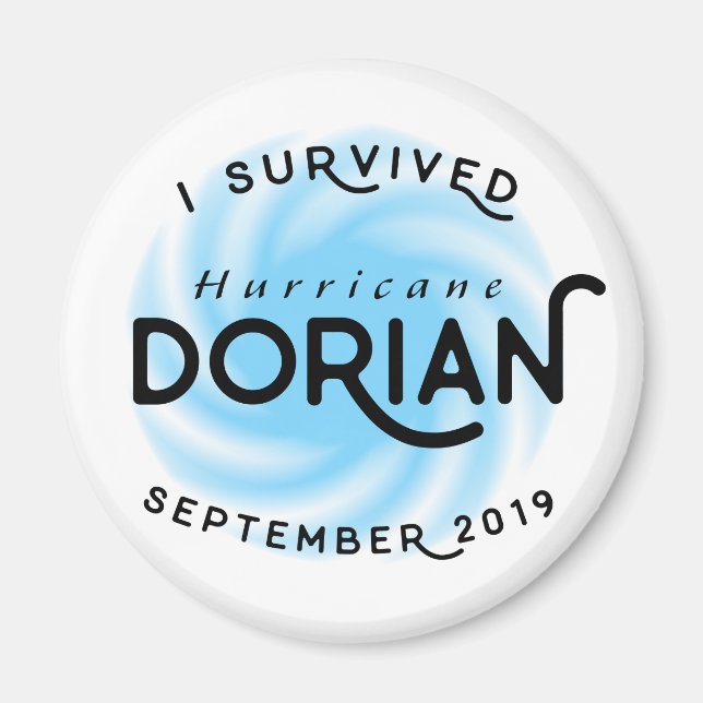 Imán Sobreviví al huracán Dorian Magnet (Frente)