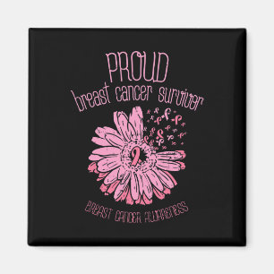 Imán Sobreviviente Daisy Pink Breaking Cancer Awareness