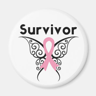 Imán Sobreviviente de cáncer de mama Mariposa Tribal
