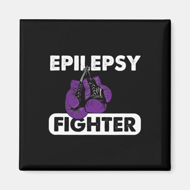 Imán Sobreviviente del boxeo Epilepsy Fighter Cinta púr (Frente)