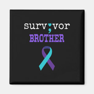 Imán Sobreviviente Hermano Semicolón Regalo Prevención