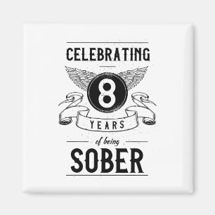 Imán Sobriedad Regalo Aniversario de Recuperación 8 año