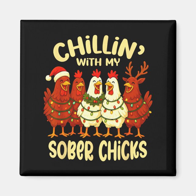 Imán Sobriety Anniversary Recovery Funny Sober Chicks  (Frente)