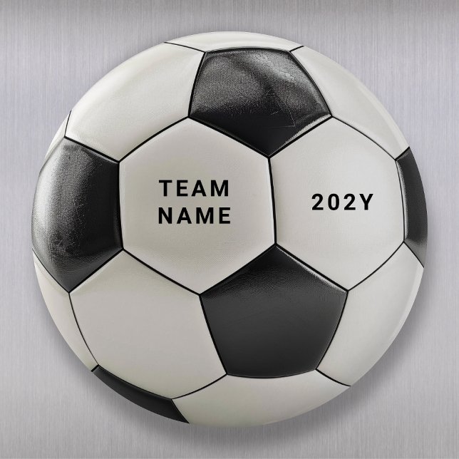 Imán Soccer Ball Magnet | Personalized Team Name Year (Soccer ball design, perfect for football fans, team celebrations, birthdays & sports-themed parties!)