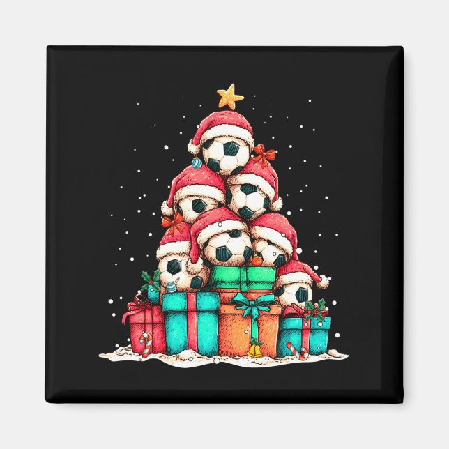 Imán Soccer Ball Player Le Christmas Tree Xmas Long Sle (Frente)