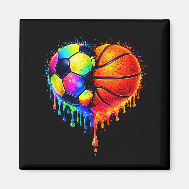Imán Soccer Basketball Drip Heart Srts Valentines Day M (Frente)