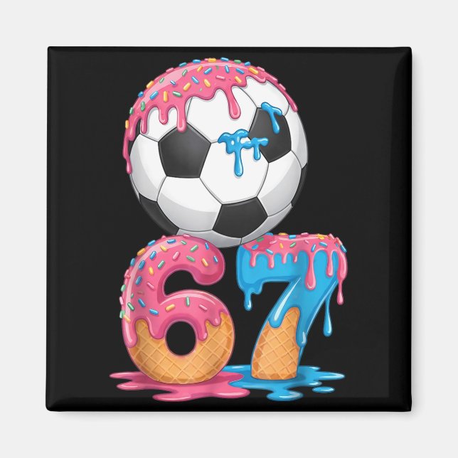 Imán Soccer Drip Number 67 Boys Soccer Player 67  (Frente)
