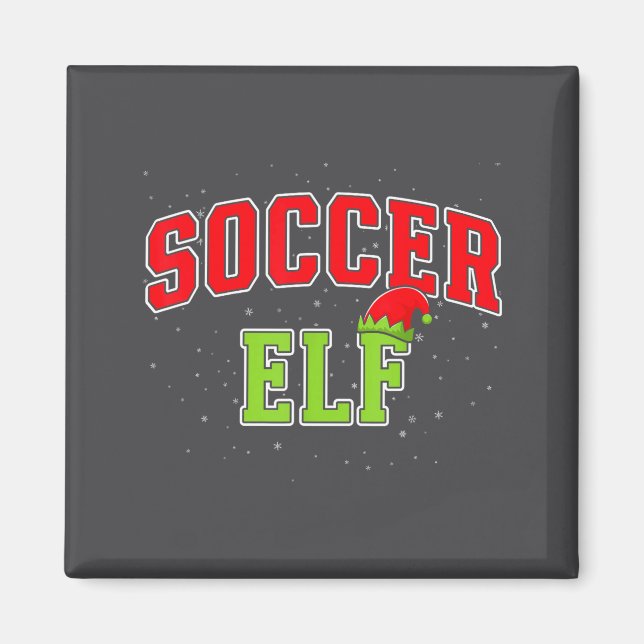 Imán Soccer Elf Christmas Family Matching Group Xmas  (Frente)