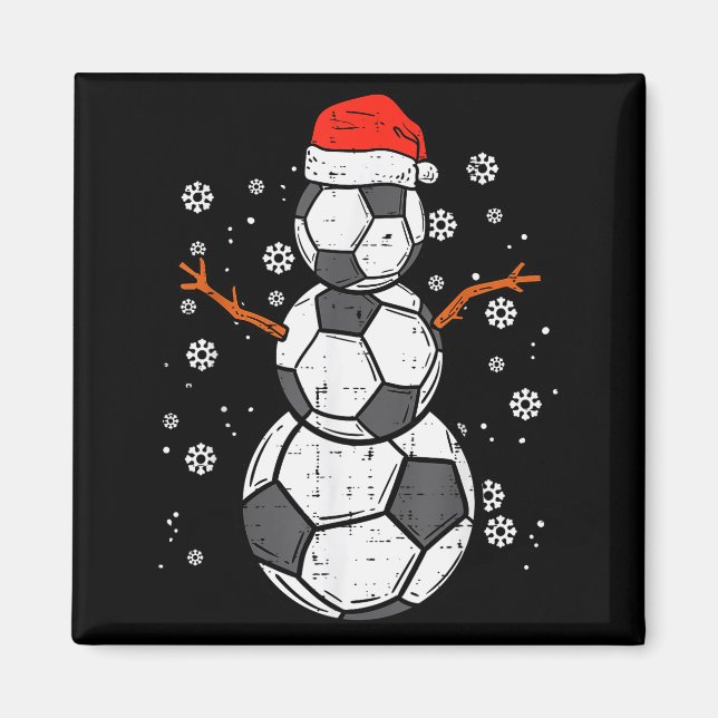 Imán Soccer Snowman Xmas Christmas Srts Boys Girls  (Frente)