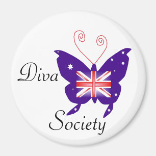 Imán Sociedad británica de la mariposa de la diva