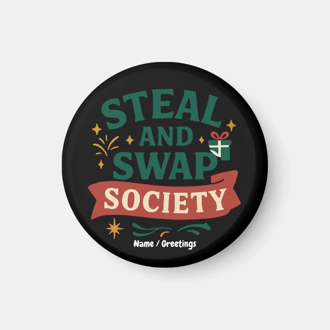 Imán Sociedad de Robar e Intercambiar — Fiesta Divertid (Frente)